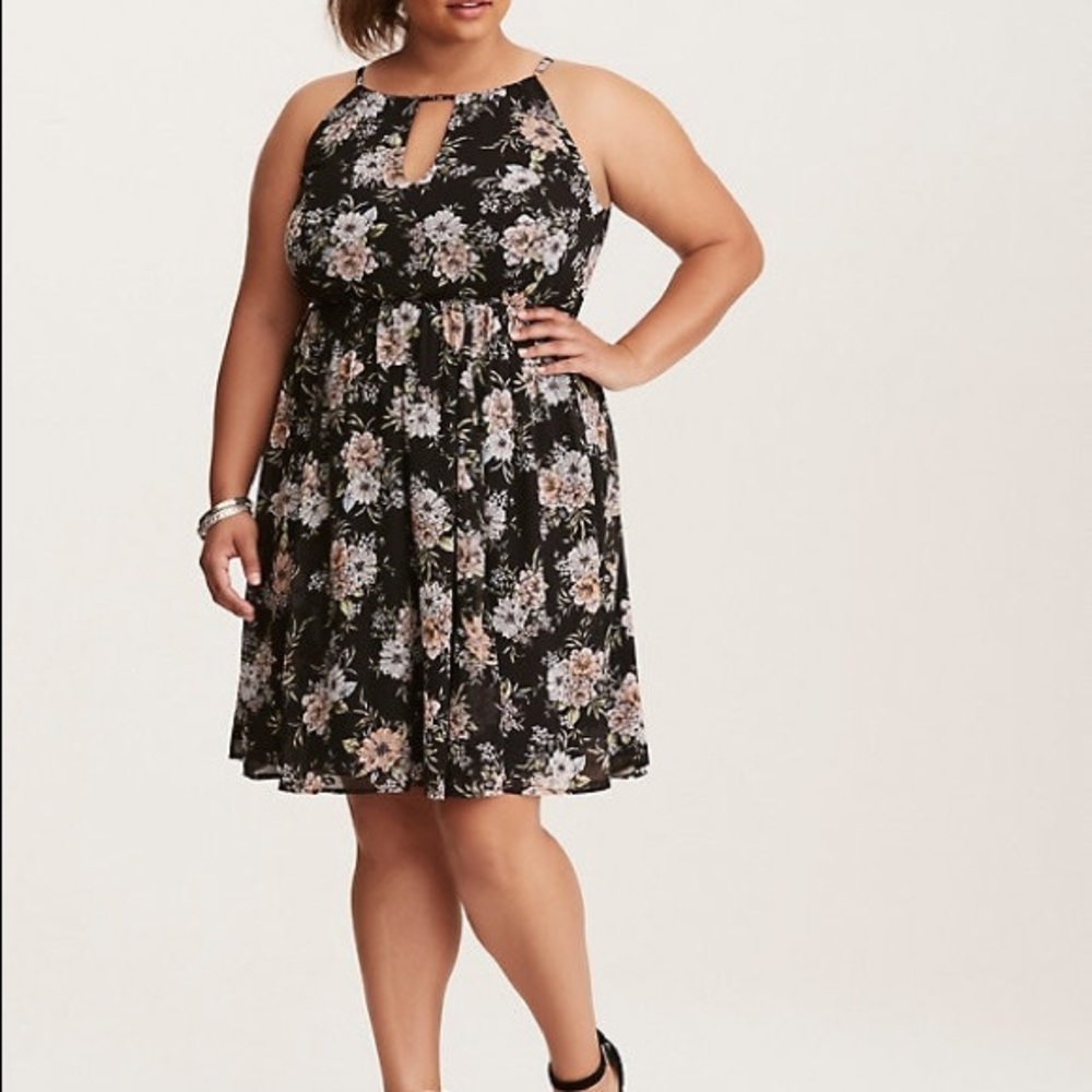 TORRID Floral Chiffon Midi Tank Dress